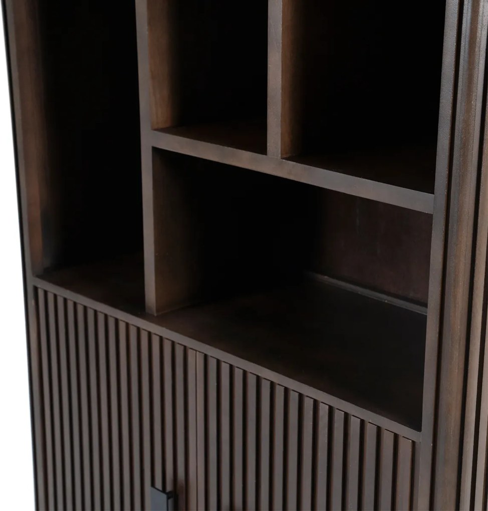 Houten Boekenkast Met Latjes - 96x37x200cm.