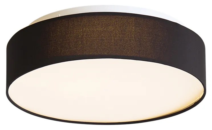 Smart plafondlamp zwart 35cm incl. LED en afstandsbediening - Flat drum
