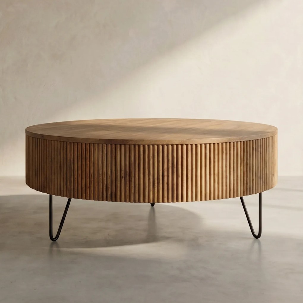 Salontafel Hout - 120 X 120cm.