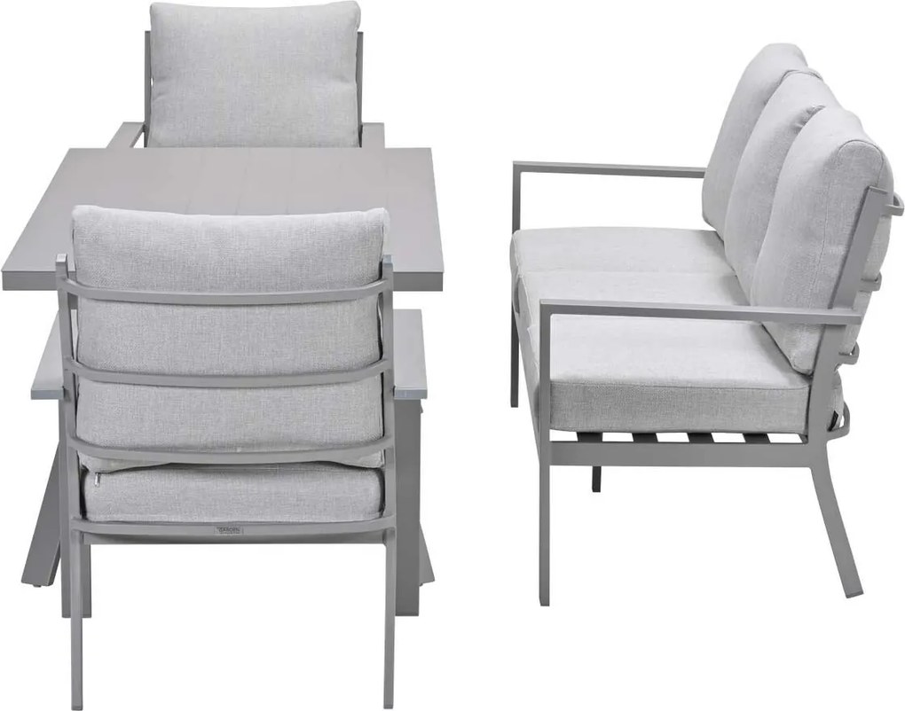 Garden Impressions Senja lounge dining set stoel-bank 4-delig taupe - valley sand