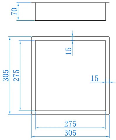 Best Design Ore Kaya inbouwnis 30,5x30,5x7cm RVS