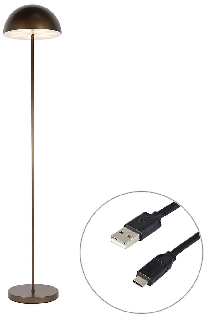 Buiten vloerlamp mushroom donkerbrons oplaadbaar - Keira