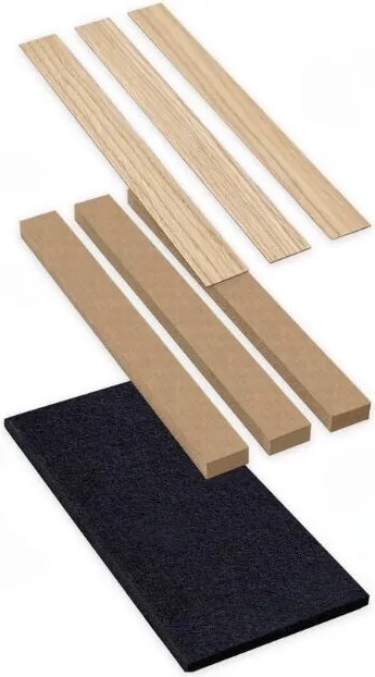 AKU Paneel Akoestisch Vilt Eiken 270x60x2,1cm - 270 cm x 60 cm x 2.1 cm | 10 kg | Paneli akoestische wandpanelen - AKU Wandpanelen