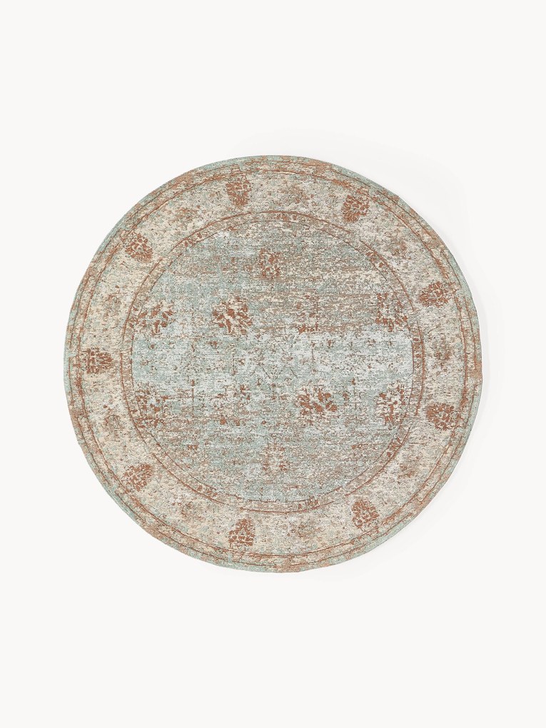 Rond handgeweven chenille vloerkleed Rimini
