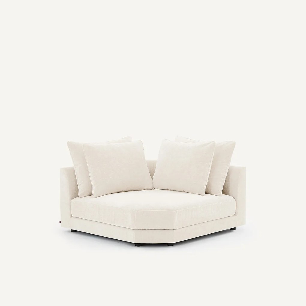Modulair hoekbank in chenille fluweel, TIBERIO