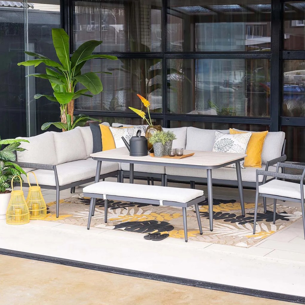 Garden Impressions Tineo lounge dining set 5-delig - donker grijs