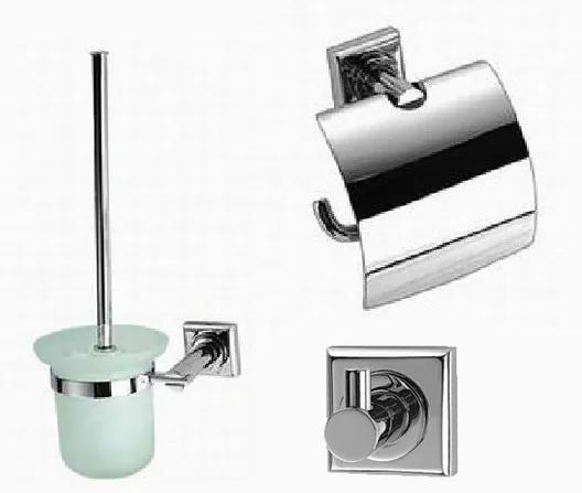 Best Design Viera toiletset met toiletborstelgarnituur closetrolhouder en handdoekhaak RVS hoogglans chroom 3862780