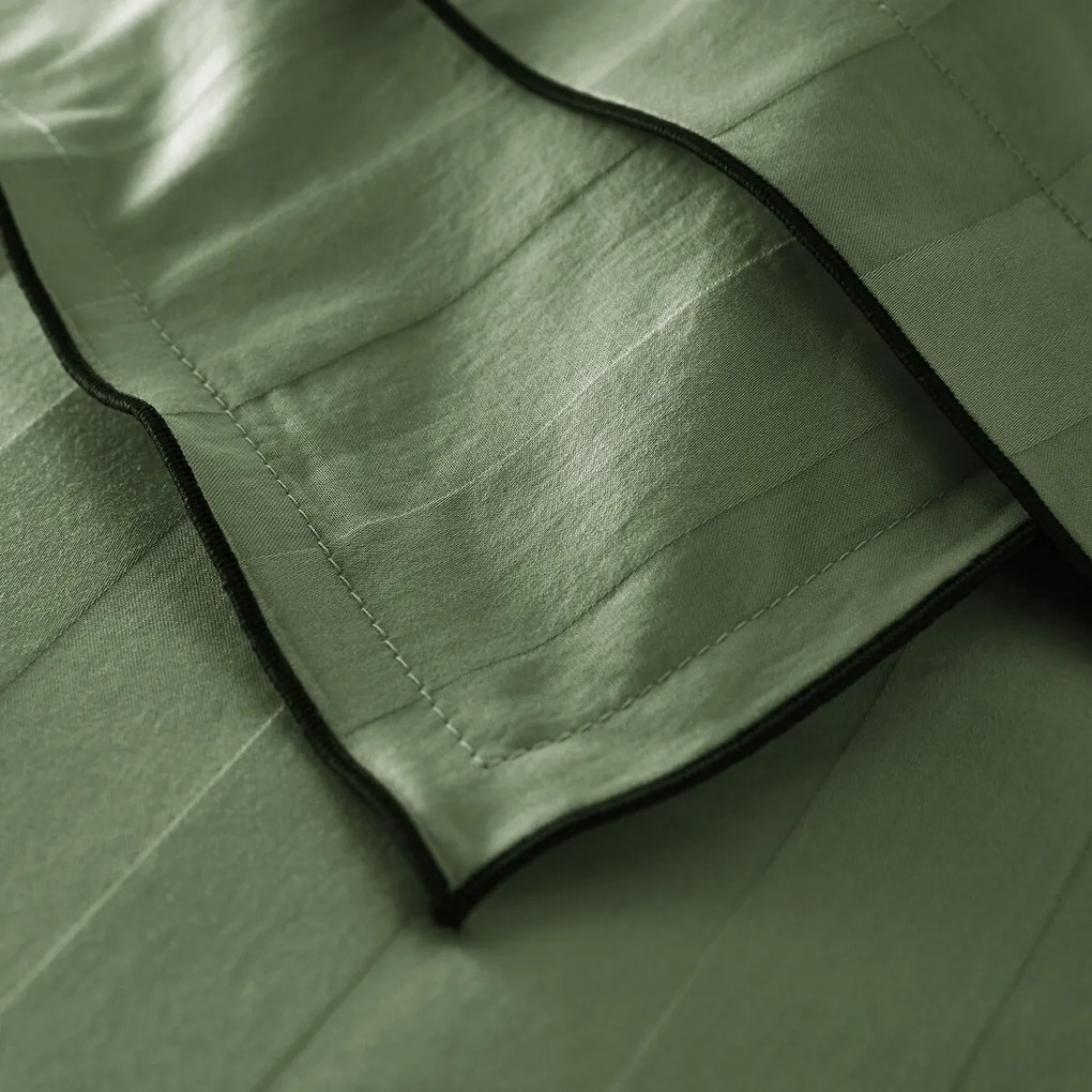 Dekbedovertrek in gewassen katoensatijn met 118 draden, streep Victor