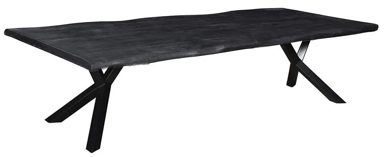 Boomstamtafelblad massief Mango zwart - 220 x 100 cm - Bladdikte 5,6 cm
