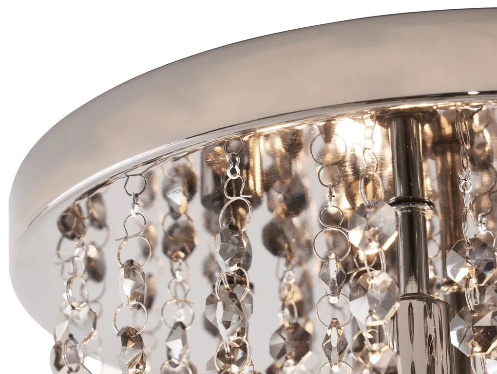 Klassieke plafondlamp zwart met smoke glas - Medusa