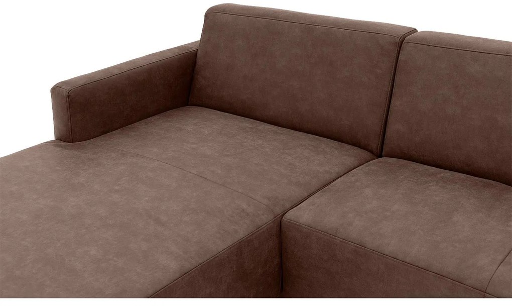 Goossens Key West bruin, micro leer, 2,5-zits, modern design