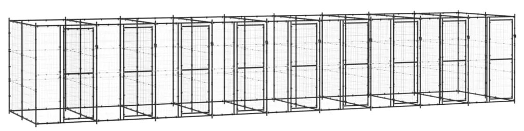 vidaXL Hondenkennel 21,78 m² staal
