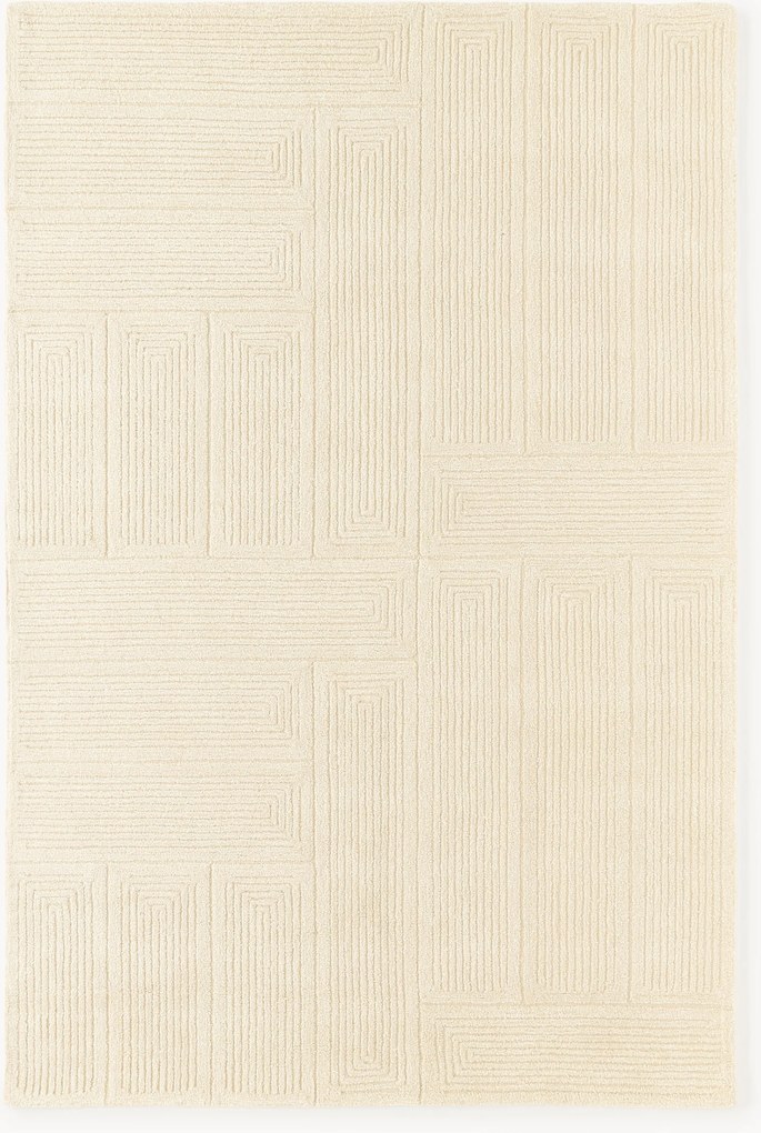 Handgetuft wollen hoog-laag vloerkleed Alexia met geometrisch patroon