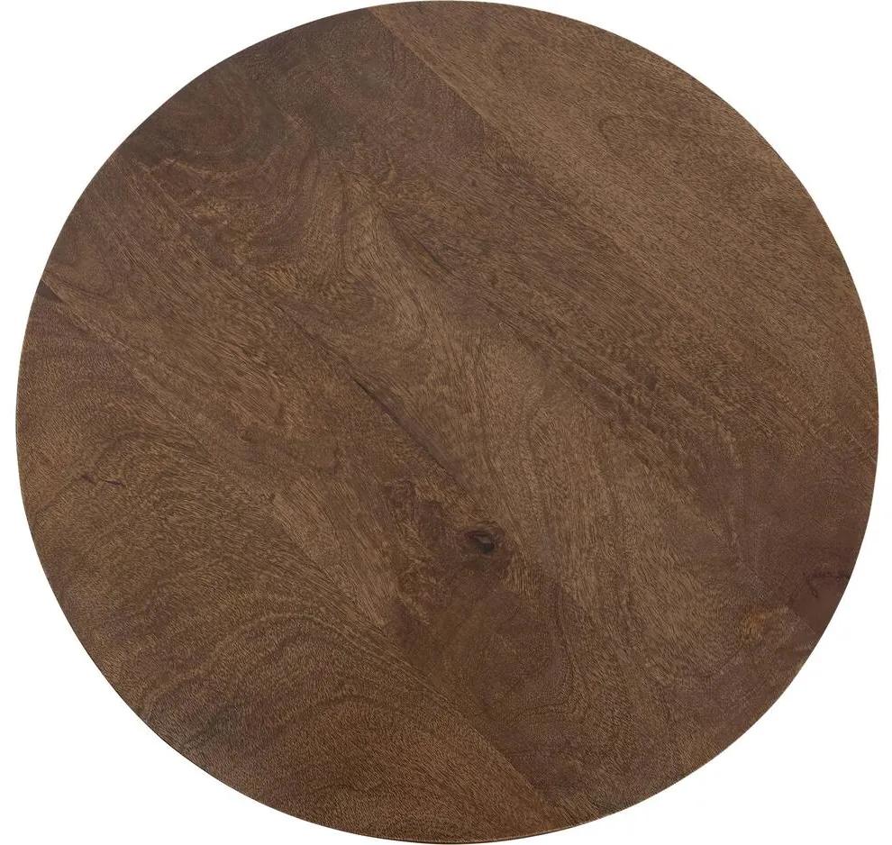 Goossens Salontafel Mabel rond, hout mango bruin, stijlvol landelijk, 50 x 38 x 50 cm