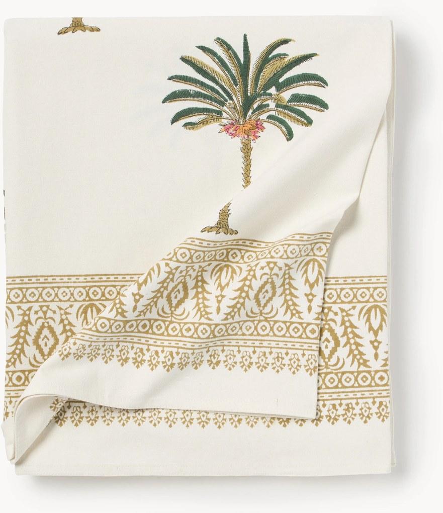Handbedrukte tafelkleed Palm Tree