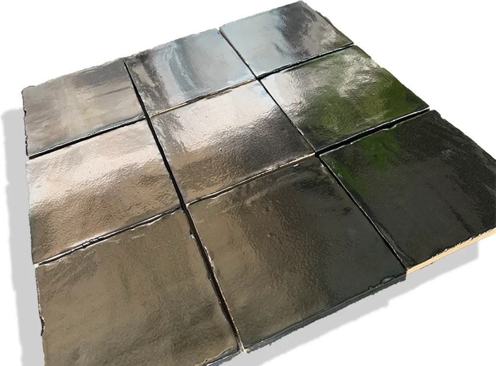 Wandtegel 13x13 Cm Handvorm Martini Zilver Gun Metaal RBT43