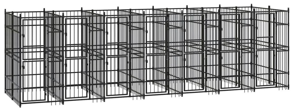 vidaXL Hondenkennel 12,9 m² staal
