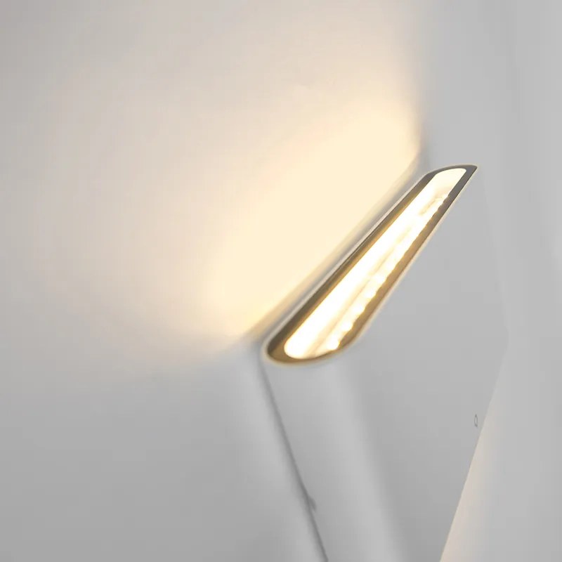 Moderne buiten wandlamp wit 17,5 cm incl. LED IP65 - Batt Modern IP65 Buitenverlichting