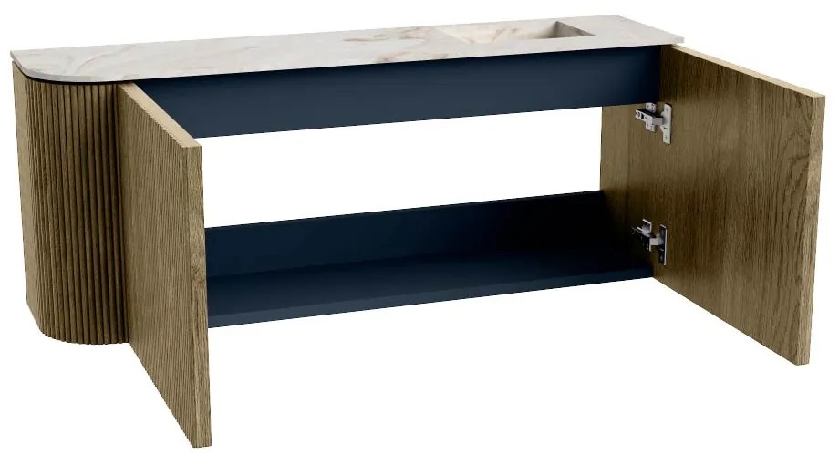 Mondiaz Joya DLux 100cm toiletmeubel ronding links dusk met wastafel faye rechts zonder kraangat frappe