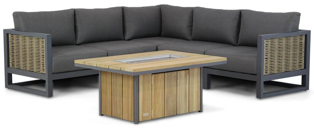 Hoek loungeset 5 personen Aluminium/wicker Grijs Santika Furniture Santika