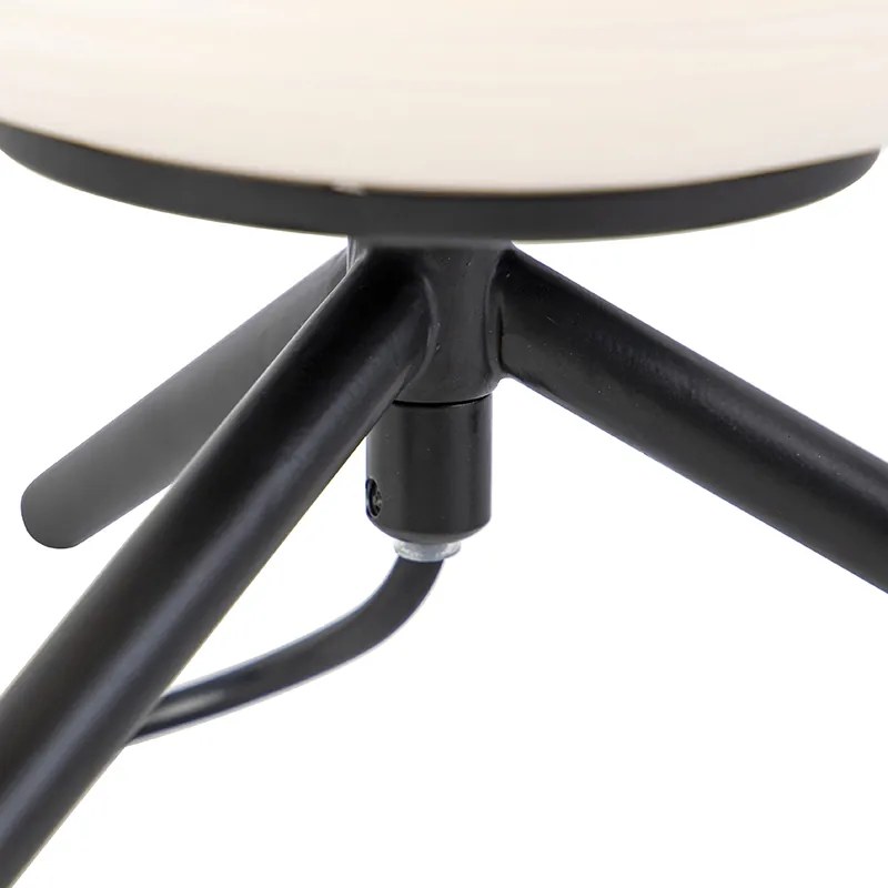 Design tafellamp zwart 20 cm met opaal glas - Hero Design E27 rond Binnenverlichting Lamp