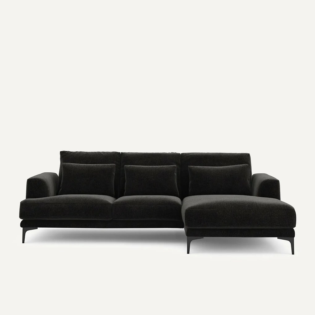 Hoekbank rechts van chenille fluweel, Marsile