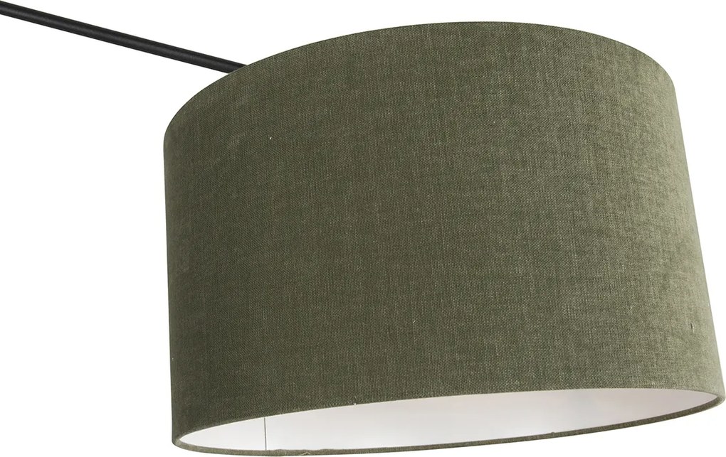 Smart hanglamp zwart met kap 35 cm groen incl. 2 Wifi A60 - Blitz