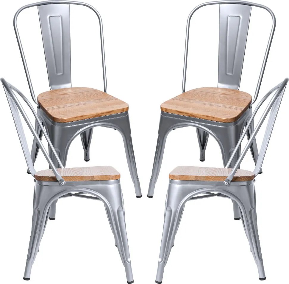 Set 4 Torix Natuurlijk Houten Stoelen