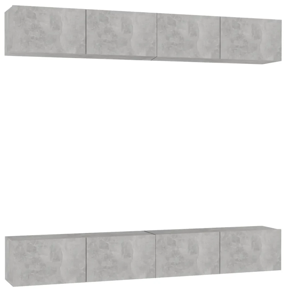 vidaXL Tv-meubelen 4 st 100x30x30 cm spaanplaat betongrijs