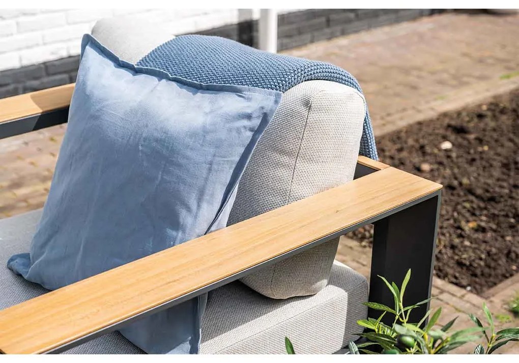 Garden Impressions Malakka loungeset 3 - delig carbon black/valley sand/light teaklook