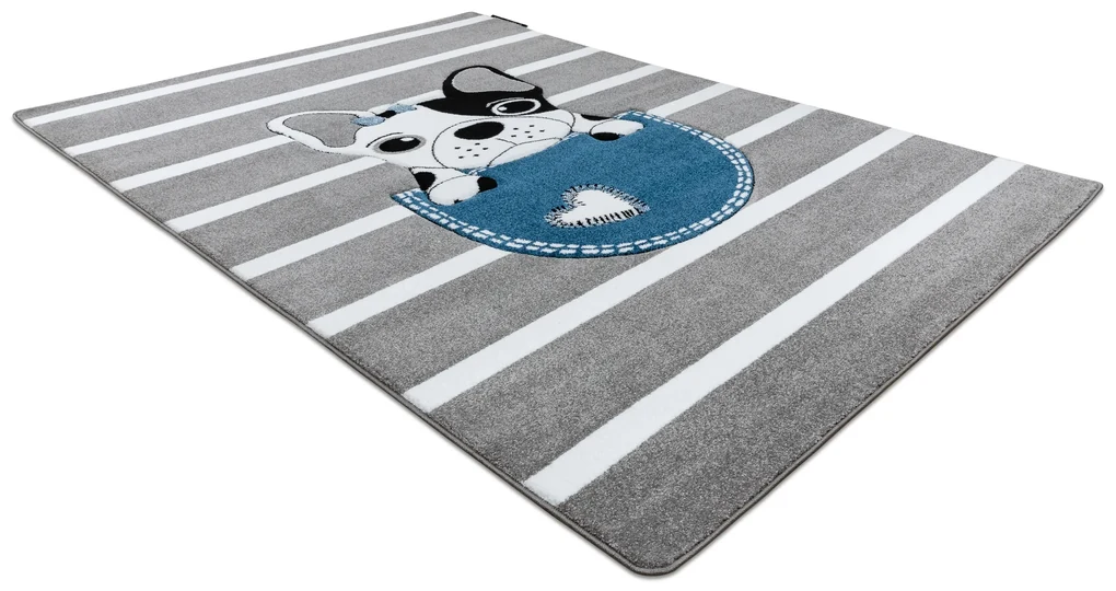 Tapijt PETIT BULLDOG HOND  grijskleuring