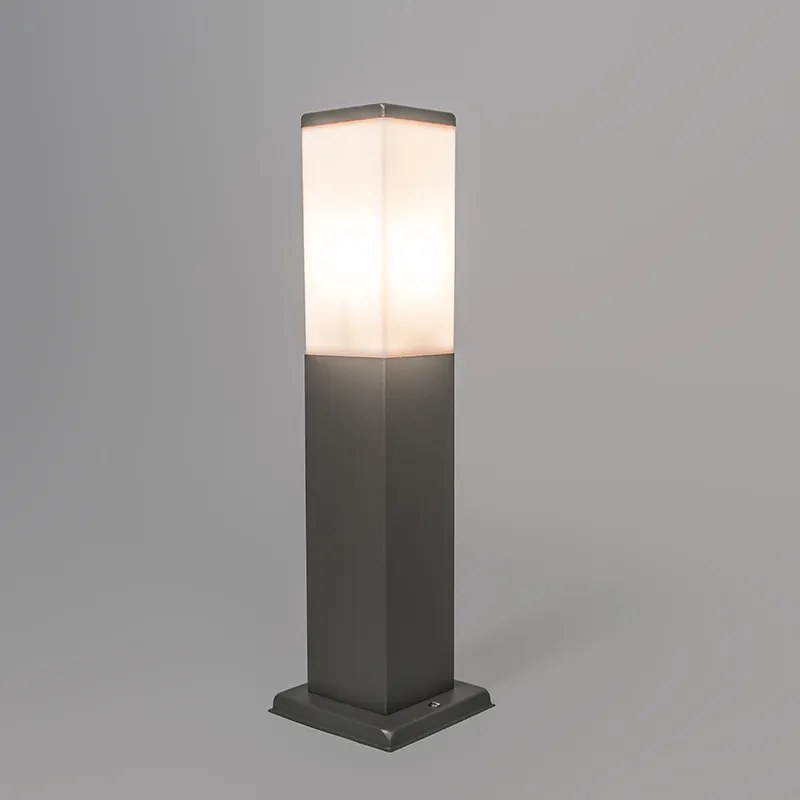 Smart buitenlamp met dimmer paal antraciet 45 cm incl. Wifi P45 - Malios Modern, Design E27 IP44 Buitenverlichting kubus / vierkant