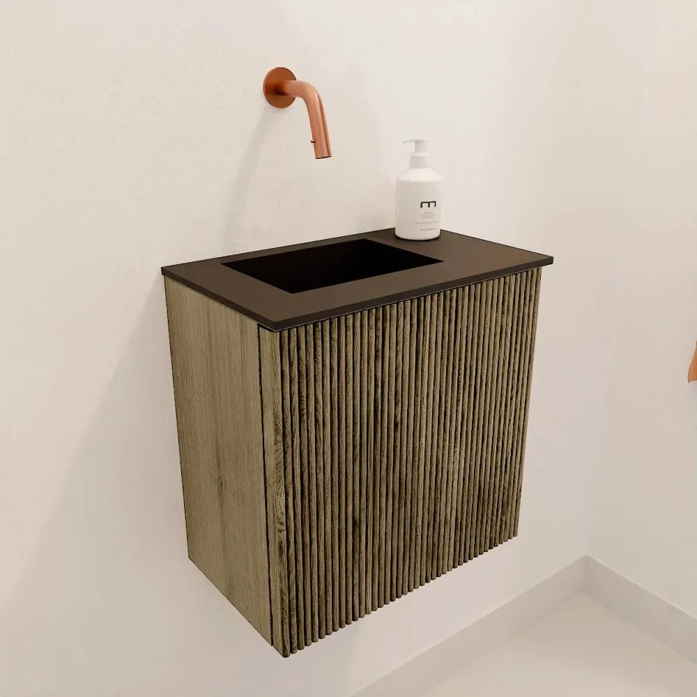 Mondiaz Joya 40cm toiletmeubel dusk met wastafel faye links zonder kraangat urban