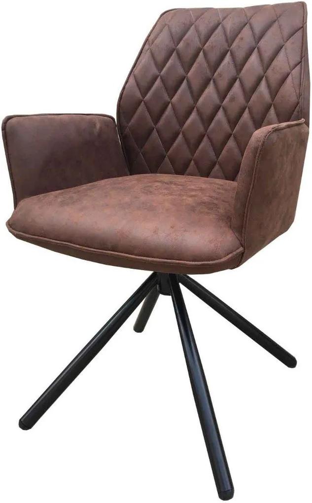 Viverne | Eetkamerstoel India breedte 57,5 cm x diepte 52 cm x hoogte 92 cm bruin eetkamerstoelen kunststof, metaal meubels stoelen & fauteuils