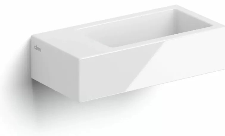 Clou Flush 3 keramische fontein 36cm zonder kraangat links wit glans