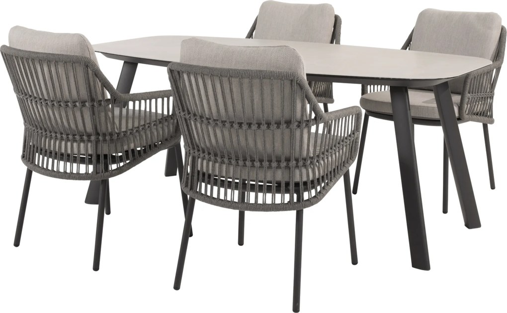 Manolo Alicante dining tuinset 180x95xH75 cm 5 delig antraciet Taste 4SO