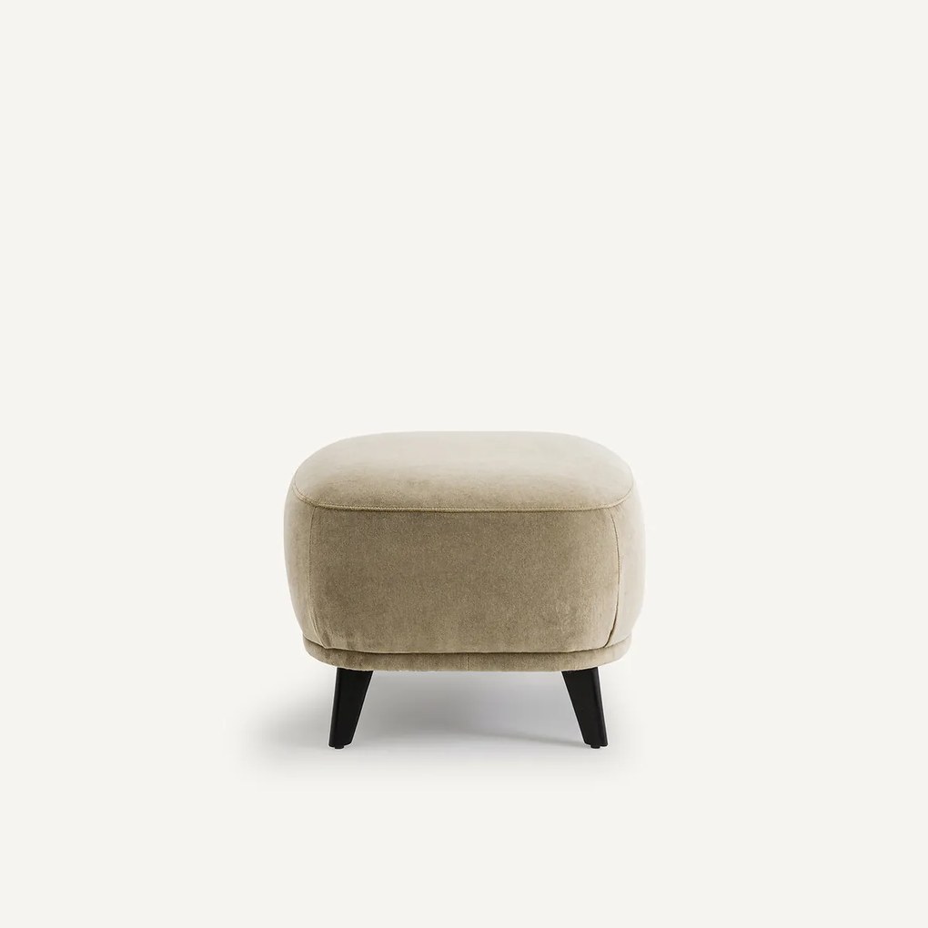 Voetenbank, in fluweel, Odalie, ontwerp Emmanuel Gallina
