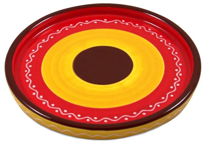 Bord solO - rood/geel - ø18 cm