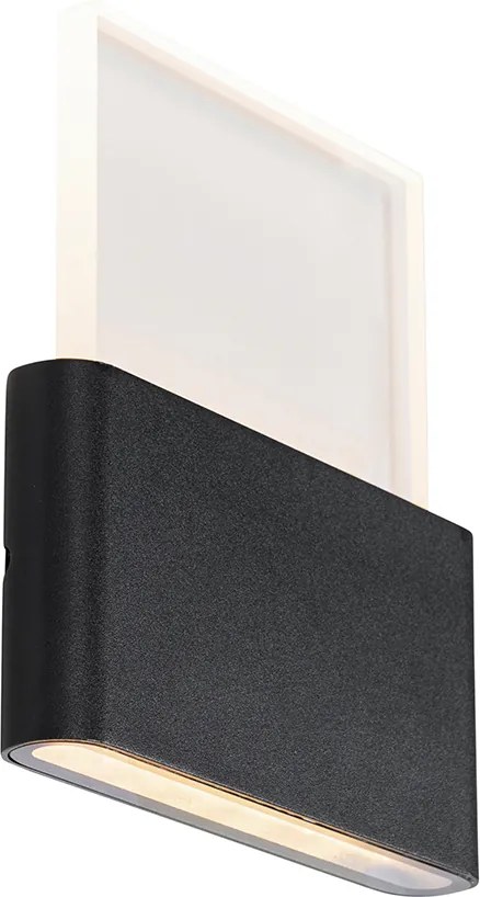 Buiten wandlamp zwart incl. LED met huisnummers IP54 - Kandi