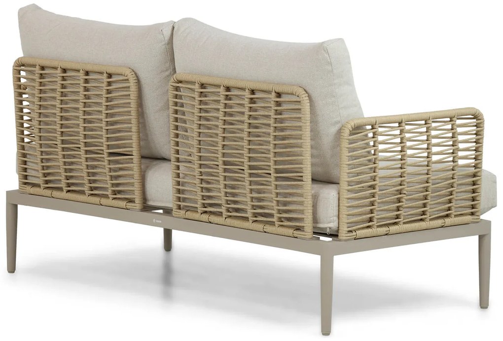 Stoel en Bank Loungeset 4 personen Wicker/Aluminium/Aluminium/wicker Taupe  Coco Ibiza