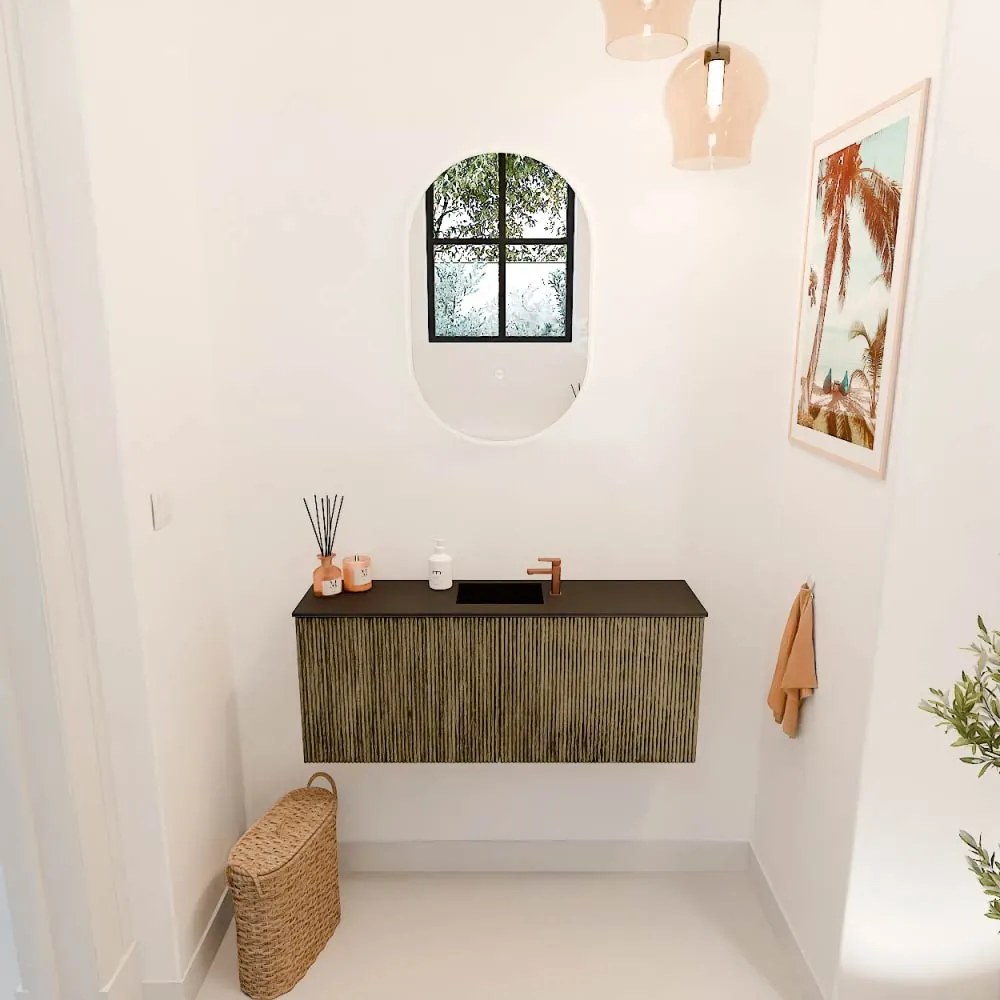 Mondiaz Joya 100cm toiletmeubel dusk met wastafel faye midden 1 kraangat urban