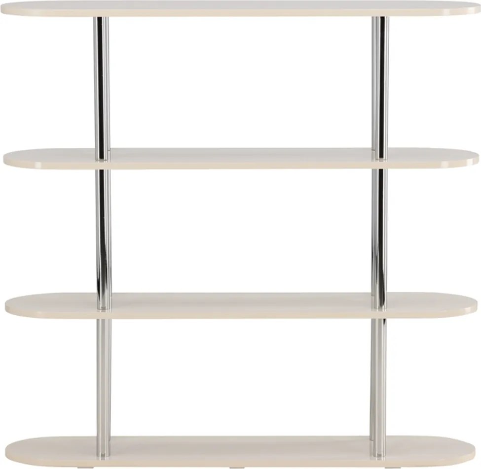 Retrokast Met Ronde En Zilvere Accenten - 120x30x116cm.