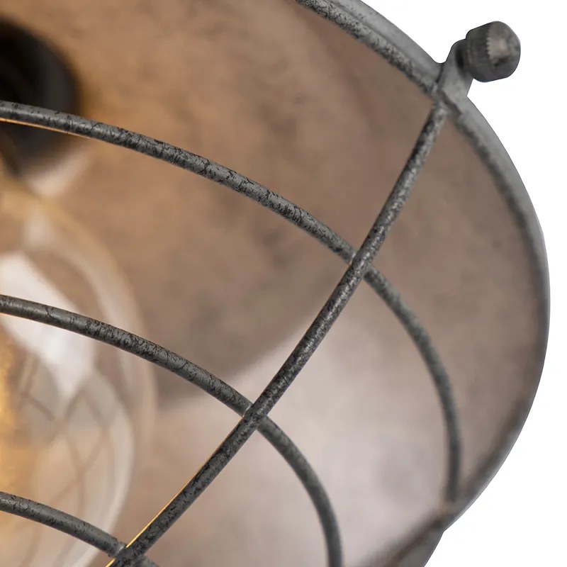 Industriële plafondlamp antiek zilver 25,5 cm - Course