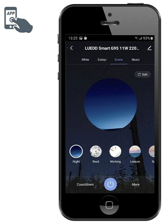 Set van 3 smart E27 RGBW LED lamp G95 11W 1050 lm 2200-4000K