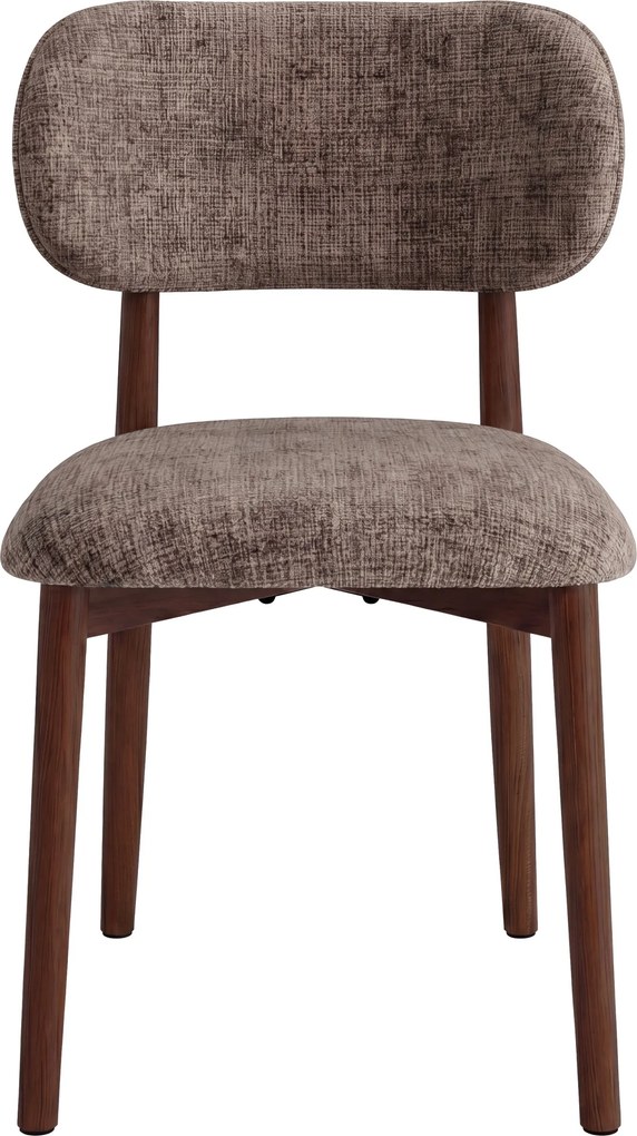AVLO Gedempt bruin (stof Juto 24)/notenkleurig gebeitst frame – HOUTEN STOEL VOOR WOONKAMER, EETKAMER, KEUKEN RETRO
