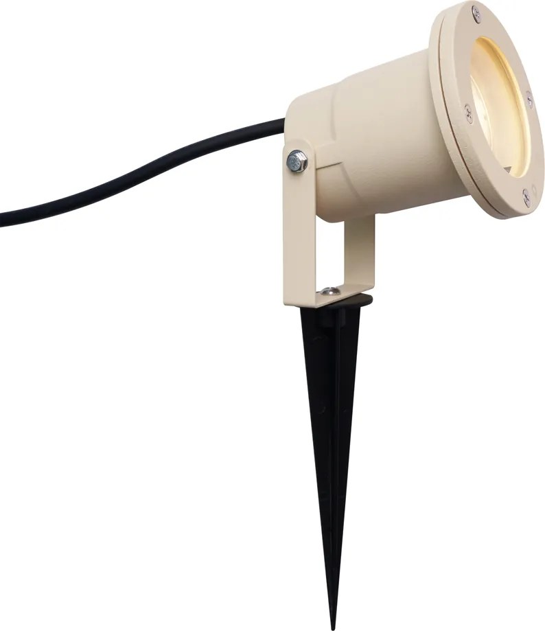 Prikspot beige GU10 50mm verstelbaar IP65 incl. snoer en stekker - Basic
