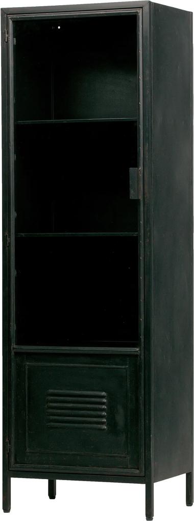 WOOOD Vitrinekast 'Maud' 145cm, kleur Zwart