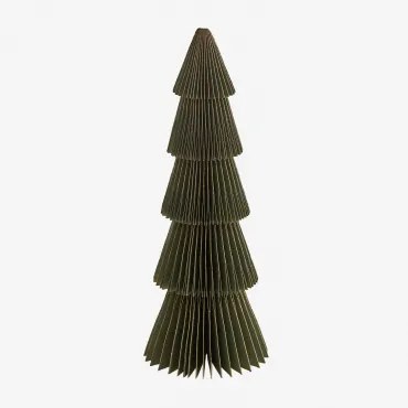 Pak Van 3 Jesper Papieren Kerstbomen ↑22.5 Cm & Groen Pesto Met Gouden Rand - Sklum