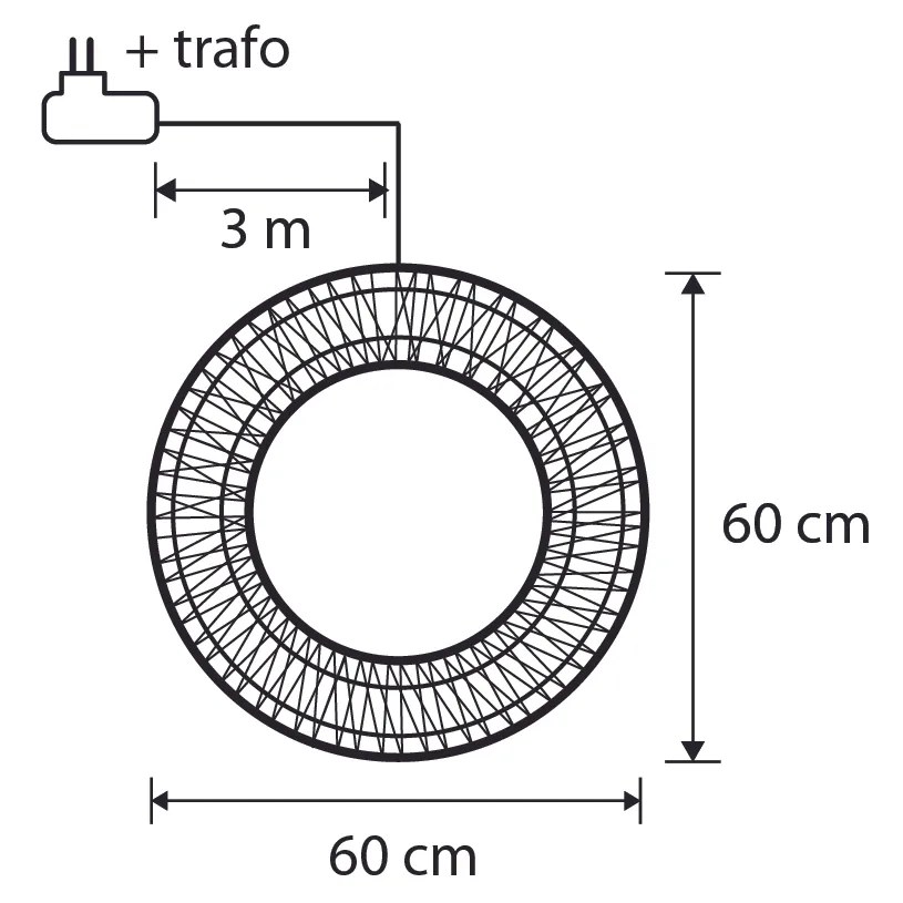 Kerst hanglamp krans zilver 60cm incl. LED IP44 - Nawa