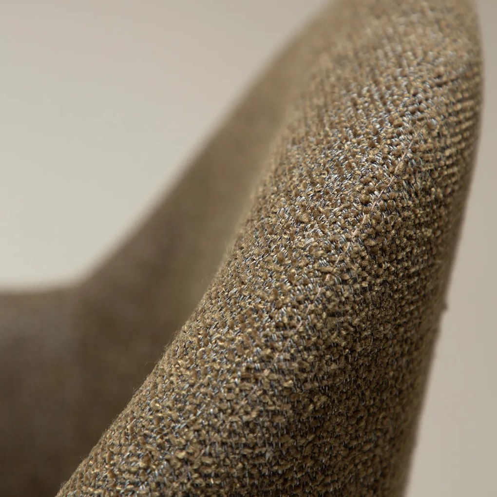 Dan-Form Bae Swivel Luxe Eetkamerstoel Draaibaar Olijfgroen Boucle